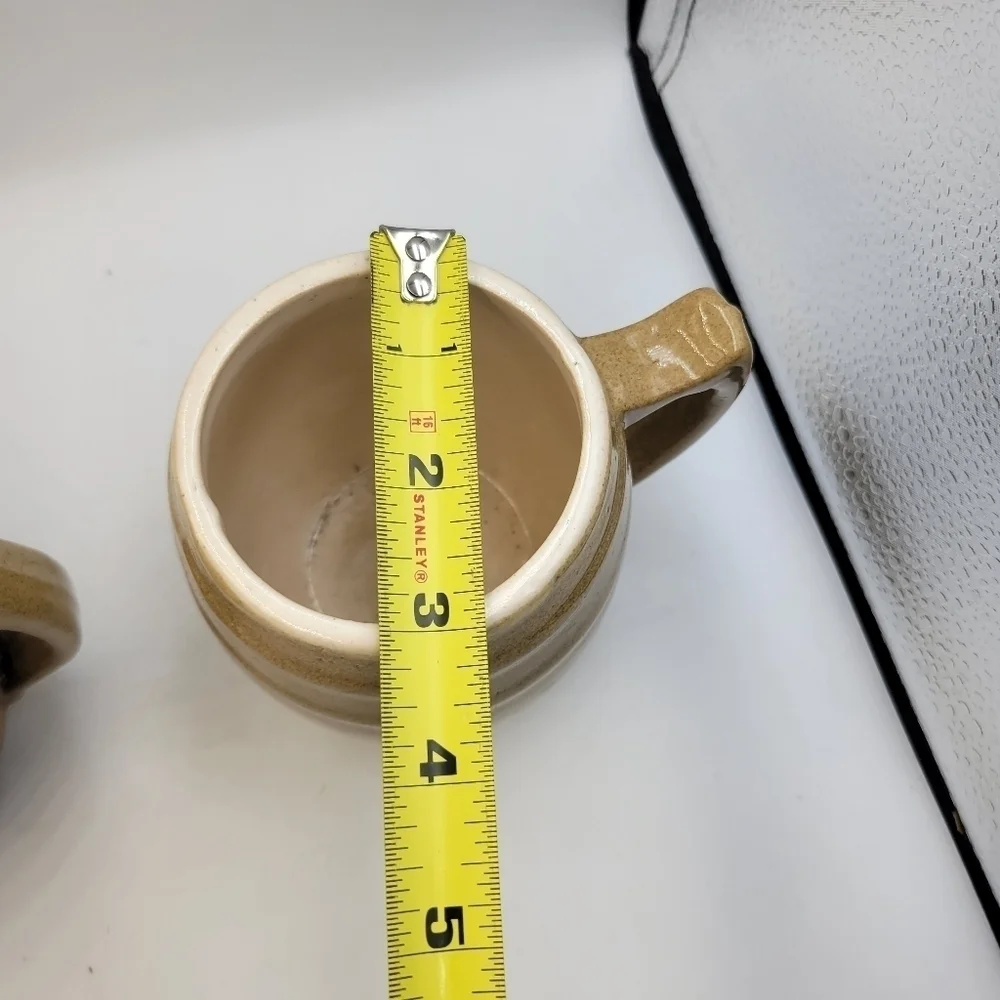 Vintage Uhl Pottery Barrel Mugs - made in Indiana, USA - set of 2
